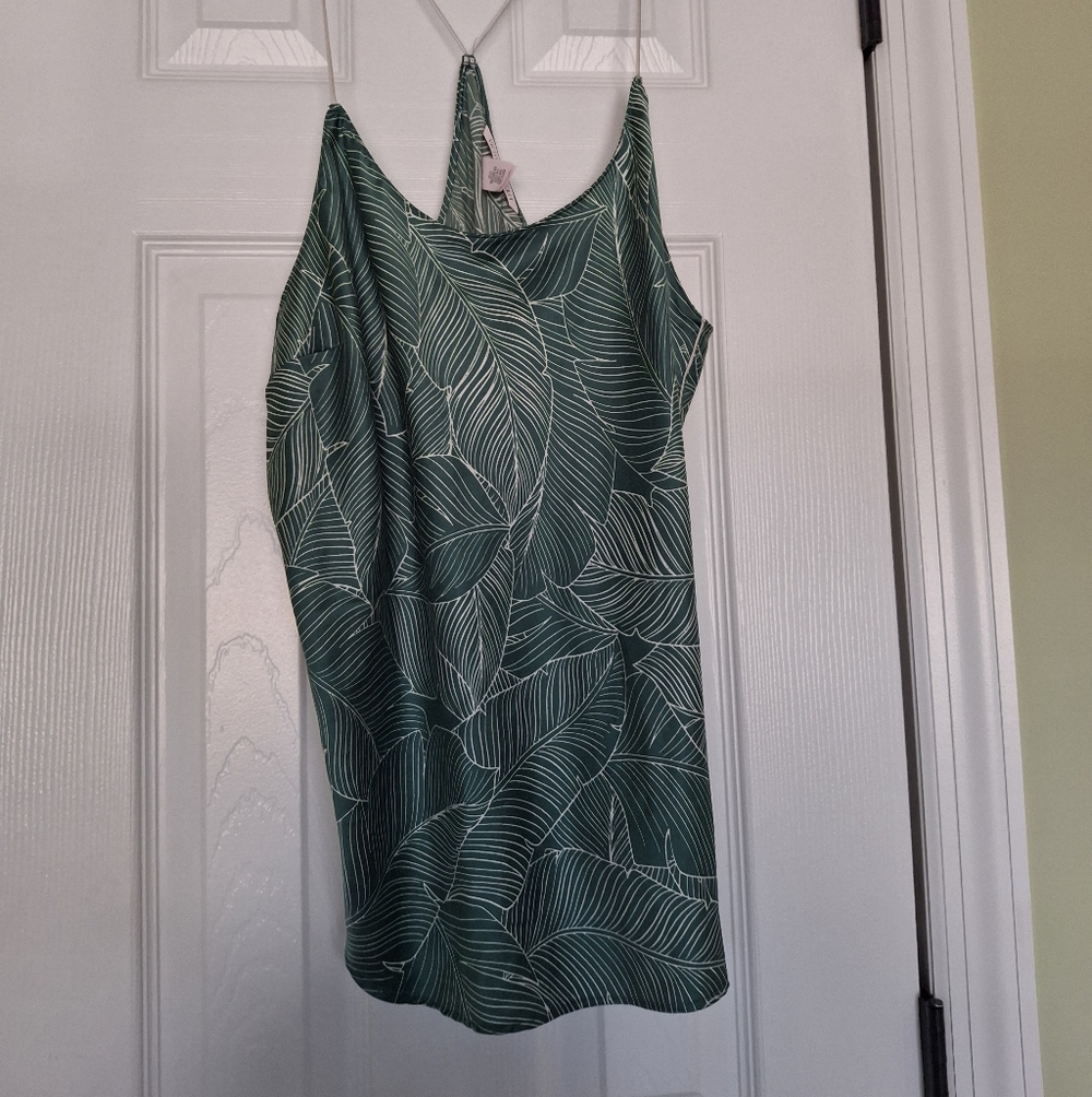 Green Leaf Print Women's Top Camisole